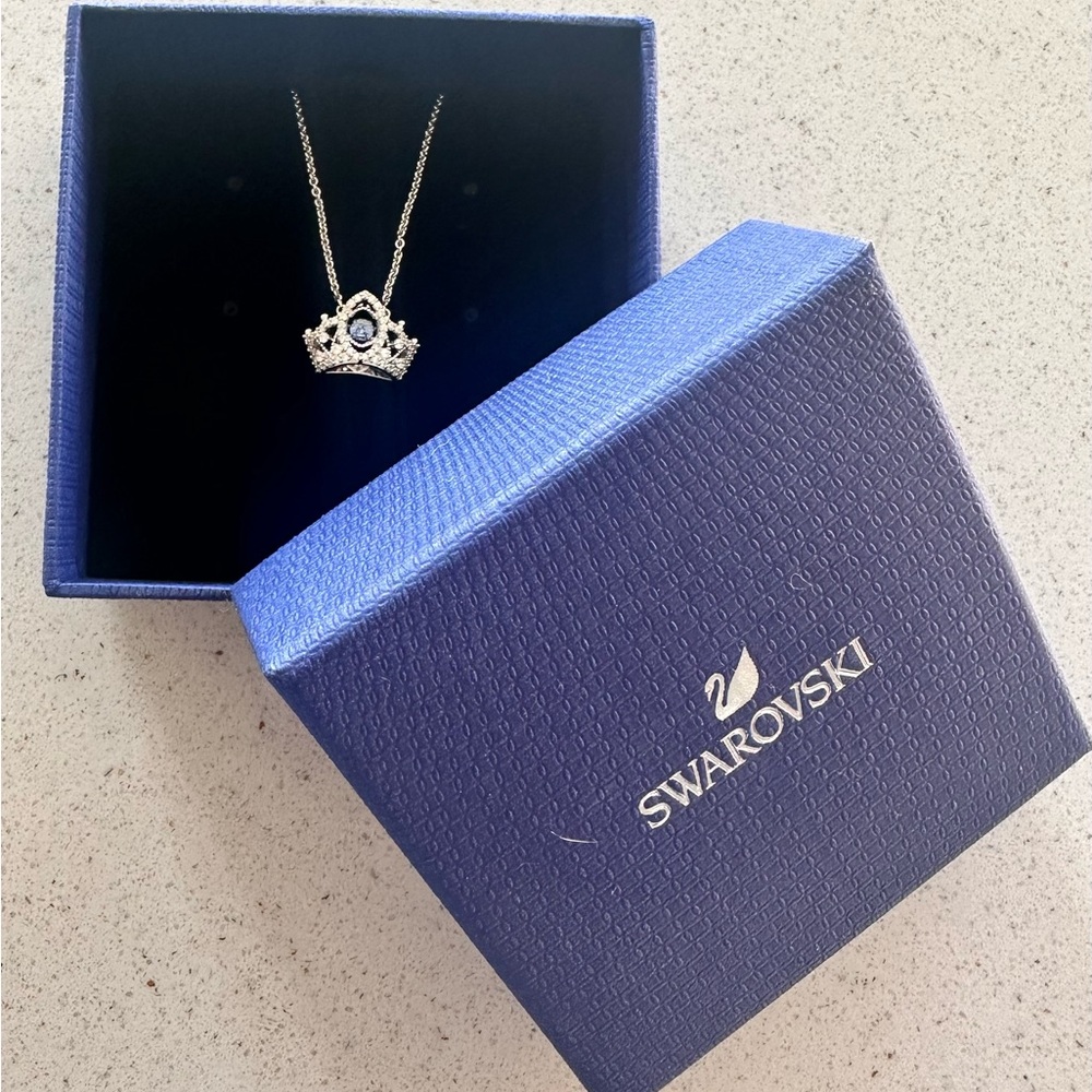 Swarovski Bee a Queen Rhodium Plated Crystal Necklace